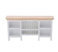 ZAICOLER Miniatura, Cocina, Casa de Muñecas, Gabinete de Almacenamiento, Mini Estante de Madera de Abedul Pintado a Mano para Decoración DIY (White)