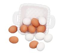 ZAICOLER Modelo de Huevo de Casa de Muñecas, Mini Adorno de Plástico Encantador para Decoración de Casa de Muñecas, 15 Piezas con Cesta para Niños, Ideal para el Hogar, Cocina, Jardín, Pueblo
