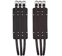 ZAICOLER Pulsera de Cuero Ancho, Banda de Cuero 2 Piezas Pulsador Ancho Pulsador de Espesas Ajustables Cinturón de Cuero de Cuero Artificial Banda de Cuero Marrón Negro