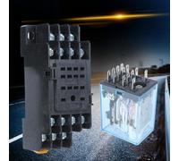 ZAICOLER Relé de Potencia de Bobina MY4NJ Duradero con Base, 4 Normalmente Abiertos 4 Normalmente Cerrados, Uso Versátil para Equipos de Comunicación, Cuerpo Pequeño (AC220V)
