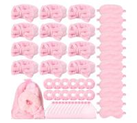 ZAICOLER Set de Detalles Spa, Accesorios para Fiesta de Pijamas, 48 Piezas, 21x9 Cm, Complete 12-in for Fiesta de Pijamas (PINK)