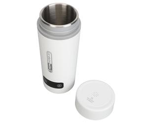 ZAICOLER Taza Calefactora para Coche, Hervidor Eléctrico Portátil a Prueba de Fugas de 350ml para Coches Pequeños de Acero Inoxidable