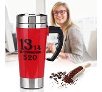 ZAICOLER Vaso Mezclador Automático Eléctrico de Acero Inoxidable con Tapa de Sellado para Agitar café con Leche, Adecuado para Uso en la Oficina en el Hogar, Capacidad de 500 Ml (rojo)