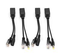 ZAICOLER ZAICOLER 5 Pares de Adaptador Divisor PoE para Cámara DC12V, Transferencia de Datos Rápida, Fácil Instalación, Adecuado para Cámara IP, Negro (Black) (Black)