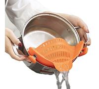 ZAIGON escurridor de silicona alimentaria- accesorios de cocina- 100% libre de BPA- escurridor de pasta y colador para pasta, fruta, perfecto para sartenes, ollas y cuencos, naranja