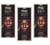 Zaini Tavoletta Cioccolato Fondente - Lote de 3 barras de chocolate (100% cacao, 75 g)