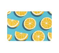 Zaixiansj Alfombra de baño antideslizante con diseño de cuñas de limón de 24 pulgadas, alfombra de baño suave y absorbente