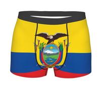 Zaixiansj Calzoncillos tipo bóxer elásticos para hombre, con estampado de bandera de Ecuador, ropa interior cómoda, transpirable, calzoncillos tipo bóxer, Negro, S