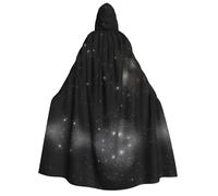 Zaixiansj Capa con capucha para adultos, para fiesta de Halloween, cosplay, con estampado de galaxia en blanco y negro, accesorio para disfraz