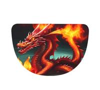 Zaixiansj Dragon King in Fire - Tapete para puerta de interior, 48 x 76 cm, semicircular, antideslizante, lavable, tapete absorbente de franela para puerta delantera, cocina, baño