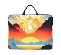 Zaixiansj Funda para portátil con estampado de amanecer brillante de 14 pulgadas, asa portátil, viajes de negocios, bolsillo para accesorios para laptop, tableta