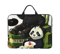 Zaixiansj Funda para portátil con estampado de insectos en hojas de 35.6 cm, asa portátil, viaje de negocios, bolsillo para accesorios para laptop, tableta, Pandas of Father and Son, Talla única