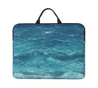 Zaixiansj Funda para portátil con estampado de peces de arrecife submarino de 14 pulgadas, asa portátil, viaje de negocios, bolsillo para accesorios para laptop, tableta, El mar azul profundo, Talla