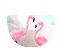 Zaixiansj Love Flamingo - Tapete para puerta de interior, 66 x 102 cm, semicircular, antideslizante, lavable, tapete absorbente de franela para puerta delantera, cocina, baño