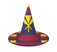 Zaixiansj Sombrero de bruja de Halloween, diseño de bandera del Reino de Hawaii, sombrero espeluznante para adultos