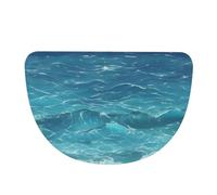 Zaixiansj The Deep Blue Sea - Tapete para puerta de interior, 66 x 102 cm, semicircular, antideslizante, lavable, tapete absorbente de franela para puerta delantera, cocina y baño