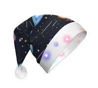 Zaixiansj The Solar Family Print Light Up Christmas Hat, gorro de Papá Noel LED de felpa para adultos, gorra de fiesta brillante
