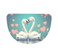 Zaixiansj The swan in love - Tapete semicircular para puerta de interior, antideslizante, lavable, tapete absorbente de franela para puerta delantera, cocina, baño, 61 x 91 cm