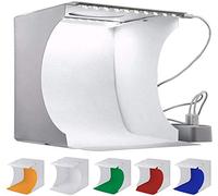 zaizai Estudio Pequeño Led, Estudio Fotográfico Portátil, Mini Caja De Estudio Fotográfico Plegable con Led Kit De Tienda De Tiro De Cabina De 8 Pulgadas (6 Colores De Fondo)