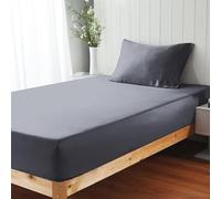 Zaizaihome Juego de sábanas bajeras 100 % viscosa derivada de bambú, 2 piezas, 1 funda de almohada, 1 sábana bajera, ropa de cama sedosa de lujo de hotel, ultra suave, refrescante para personas que
