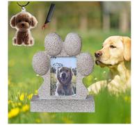 ZaiZaiSMao Regalos por El Duelo De Un Perro con Recuerdo De Pelo De Perro, Piedras Memoriales para Perros con Marco de Fotos, Recolección de Pelo para Recordar La Muerte De Un Perro