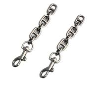 ZAJYZZF 2 Piezas de Bolso de Mano con Cadena de extensión, Bolso Cruzado, Correa de Hombro de Metal, Bolso de Mano con Cadena de Repuesto, con Accesorios de Cadena DIY(Gun Metal_2 Pieces-Total 12cm)