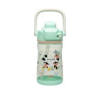 Zak Designs Disney - Botella de agua para niños para viajes o en casa, de plástico de 12 onzas, duradera y a prueba de fugas, con boquilla de bloqueo de líquido, cubierta, asa de transporte, base