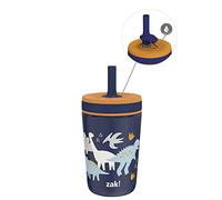 Zak Designs Kelso - Vasos para niños pequeños para viajes o en casa, 12 onzas de acero inoxidable aislado al vacío con diseño a prueba de fugas, perfecto para niños (Zaksaurus)