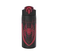Zak Designs Marvel Spider-Man Botella de agua para viajes y en casa, 19 onzas, acero inoxidable aislado al vacío con tapa de boquilla de bloqueo, bucle de transporte integrado, diseño a prueba de