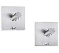 Zak! Designs Zack 40305 Duplo - Juego de Ganchos toalleros Cuadrados (2 Unidades), Color Plateado