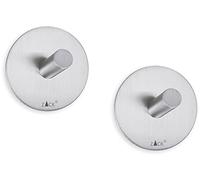 Zak! Designs ZK40306 Set 2 Ganchos Pared Mate, Metal, Plateado