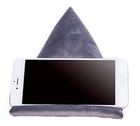 ZAK168 Cojín para teléfono, mini puf para teléfono y tablet, cojín de almohada suave para tablet, smartphones, lector electrónico, cualquier ángulo de visión, ideal para el hogar o viajes (S, gris)