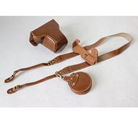 Zakao - Funda de piel sintética para cámara Fujifilm Fuji X-A5 XA5 XA5 de 15 a 45 mm con correa para el hombro y mini bolsa (marrón)