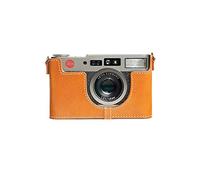 Zakao - Funda para Leica CM Zoom, hecha a mano de piel auténtica auténtica con correa de mano (amarillo)
