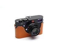 Zakao - Funda para Leica M, piel auténtica, hecha a mano, media cámara, para Leica M M-P M262 M-M, versión de apertura inferior, con correa de mano, Amarillo, Estilo retro