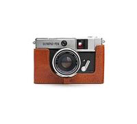 Zakao - Funda para Olympus Pen EED, hecha a mano, piel auténtica, media cámara, funda para Olympus Pen EED con correa de mano, Brown, Estilo retro