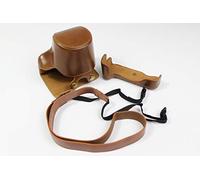 Zakao - Funda protectora para cámara M6 Mark II, de piel sintética, con diseño de trípode, compatible con lentes Canon Eos M6 Mark II de 15 a 45 mm con correa para el cuello (marrón)