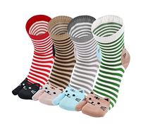 ZAKASA Mujer Tabi Dedos Calcetines: Divertidos Calcetin Japoneses Chanclas Socks,Gatos Geta Calcetines Tabi de Dedos para Mujeres Japonesas Regalo,4 Pares,Talla 35-41