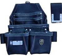 ZAKCO PRO-16 Genuine Leather 5 Pockets Dual Front Loading Nail and Tool Pouch with Hammer Holder, Carpenter Leather Tool Pouch, Tool Belt