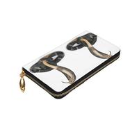 ZaKhs Cobra Serpiente Estampado Mujer Monedero Cuero Cremallera Monedero Gran Capacidad Tarjetero para Mujeres Hombres Regalo, Negro, Talla Única