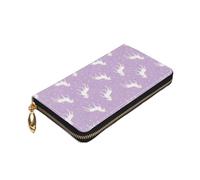 ZaKhs Lindo Unicornio Estampado Mujer Monedero Cuero Cremallera Monedero Gran Capacidad Tarjetero para Mujeres Hombres Regalo, Negro, Talla Única