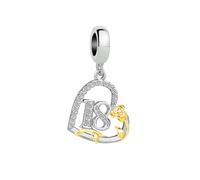 ZakiaHo Abalorio chapado en oro para pulseras de cumpleaños de 12, 13, 16, 18, 21, 30, 40, 50, 60, 70, 80, para mujer, compatible con pulseras Pandora, Cobre, No es una piedra preciosa