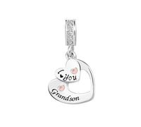 ZakiaHo Abalorios chapados en oro rosa con forma de corazón con texto en inglés "I Love You" para pulseras compatibles con pulseras Pandora, para mamá, hija, abuela, nieta, nana, autico, esposa