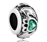 ZakiaHo Claddagh - Abalorio de amistad celta irlandesa para mejores amigas, compatible con pulseras Pandora, Cobre, No es una piedra preciosa
