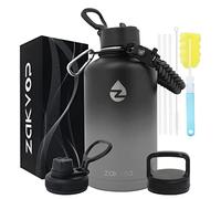 ZAKVOP Botella Termica 2 Litros, Termo Acero Inoxidable con Pajitas y 3 Tapas, Botella Agua de Doble Pared con Asa de Paracord, Botella Isotermica a Prueba de Fugas