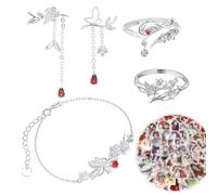 Zaky Heaven Official's Blessing Cosplay Jewelry - Pendientes Tian Guan Ci Fu, anillo Hua Cheng, pulseras Xie Lian, juego de 14 piezas, Metal, No es una piedra preciosa