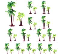Zaky - Juego de 20 Mini Palmeras Artificiales de plástico para decoración de Magdalenas, Pasteles, Plantas de Acuario, Modelo de construcción (7 cm, 14 cm)