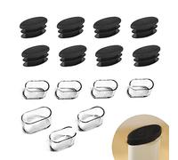 Zaky - Tapa ovalada para patas de mesa (plástico, 15 x 30 mm, ovalada, 20 unidades), color transparente