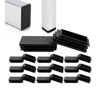 Zaky Tapas rectangulares de plástico de 70 x 25 mm, color negro, para tubos de acero, tubos de aluminio, sillas, mesas y otros muebles, 20 unidades