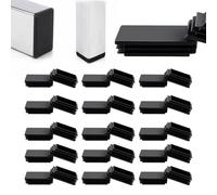 Zaky Tapones de láminas para tubos rectangulares, 60 x 10 mm, color negro, para tubos rectangulares, mesas, sillas, estantes, 20 unidades